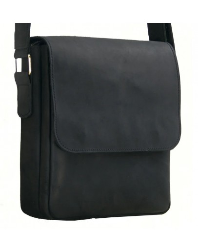 Фотография кожаная черная сумка с клапаном 71115-SGE