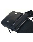 Фотография Черная кожаная плечевая мужская сумка 71122-SGE