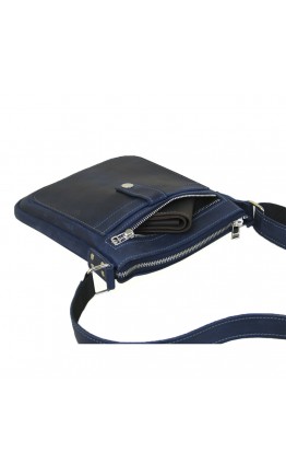 Синяя кожана мужская сумка на плечо 711291-SGE