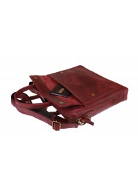 Женская кожаная сумка формата А4 бордового цвета 71140W-SKE