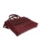 Фотография Женская кожаная сумка формата А4 бордового цвета 71140W-SKE