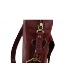 Фотография Женская кожаная сумка формата А4 бордового цвета 71140W-SKE