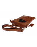 Фотография Светло-коричневая кожаная небольшая сумка на плечо 711427-SKE