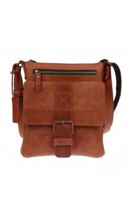 Светло-коричневая кожаная небольшая сумка на плечо 711427-SKE