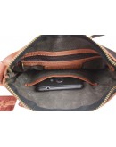 Фотография Светло-коричневая кожаная небольшая сумка на плечо 711427-SKE