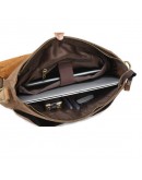Фотография Тканевый мужской портфель с клапаном из кожи 711432