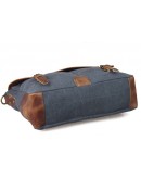 Фотография Синий тканевый портфель с кожаным клапаном 711435