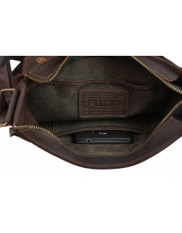 Вместительная темно-коричневая сумка через плечо 711637-SKE