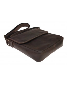 Коричневая плечевая деловая кожаная сумка на плечо 711728-SKE