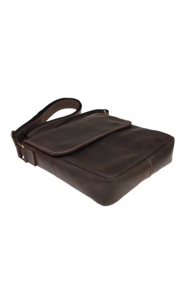 Коричневая плечевая деловая кожаная сумка на плечо 711728-SKE