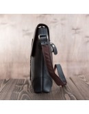 Фотография Чёрный мессенджер кожаный с клапаном 71177a