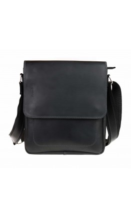 Кожаная черная мужская деловая сумка на плечо 711938-SKE