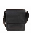 Фотография Черная кожаная мужская плечевая сумка 712037-SKE