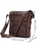 Фотография Удобная кожаная сумка на плечо коричневого цвета 77121c