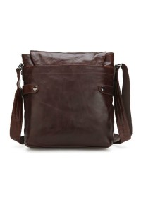 Удобная кожаная сумка на плечо коричневого цвета 77121c