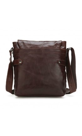 Удобная кожаная сумка на плечо коричневого цвета 77121c