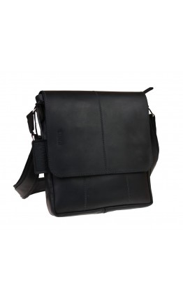 Мужская черная кожаная плечевая сумка 712140-SKE