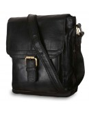 Фотография Мужская кожаная черная фирменная сумка на плечо Ashwood G31 Black
