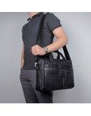 Фотография Черный мужской кожаный портфель 7122-A2 bblack