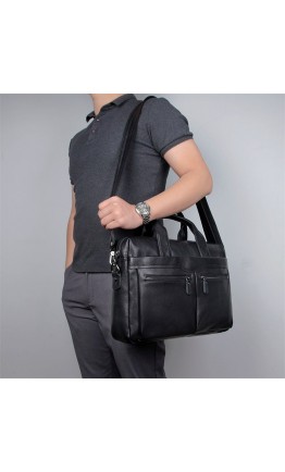Черный мужской кожаный портфель 7122-A2 bblack