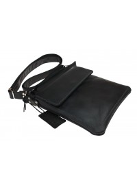 Кожаная черная сумка-планшетка на плечо 712425-SKE