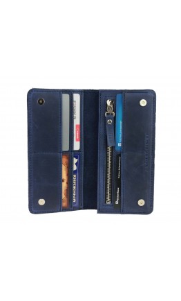 Большой кожаный мужской синий кошелек 71310P-SKE