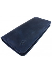 Большой кожаный мужской синий кошелек 71310P-SKE
