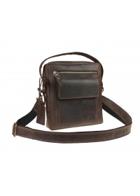 Мужская коричневая кожаная сумка - барсетка 713530-SKE