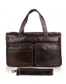 Фотография Мужская удобная вместительная сумка шоколадного цвета 77138C
