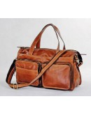Фотография Большая удобная кожаная мужская коричневая сумка 77138