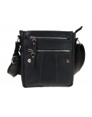 Фотография Черная кожаная плечевая сумка - мессенджер 714035-SKE