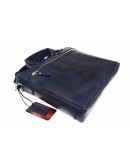 Фотография Синяя кожаная деловая сумка формата A4 71440-SKE