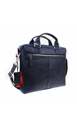 Синяя кожаная деловая сумка формата A4 71440-SKE