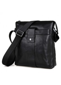 Черная сумка на плечо из мягкой телячьей кожи 77151A