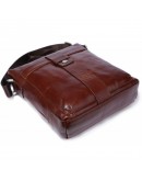 Фотография Бордово - коричневая кожаная мужская сумка через плечо 77151C1
