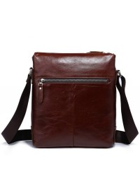 Бордово - коричневая кожаная мужская сумка через плечо 77151C1