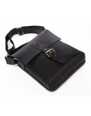 Фотография Черная модная кожаная мужская сумка на плечо 77157A