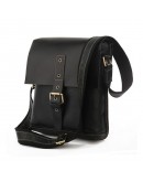 Фотография Черная модная кожаная мужская сумка на плечо 77157A