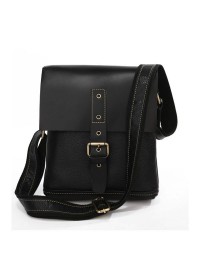 Черная модная кожаная мужская сумка на плечо 77157A