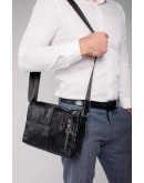 Фотография Черная сумка на плечо кожаная Tiding Bag 1628A