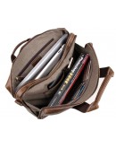 Фотография Кожаный мужской портфель коричневого цвета на каждый день 77167C