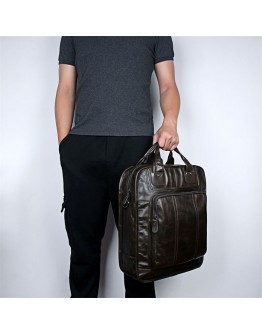 Вместительная мужская сумка - рюкзак серого цвета 77168J