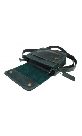 Маленькая женская кожаная сумка зеленого цвета 71725W-SKE