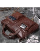 Фотография Кожаная коричневая мягкая мужская сумка 77177C