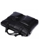 Фотография Кожаная черная мягкая мужская сумка 77177A