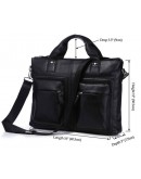 Фотография Кожаная черная мягкая мужская сумка 77177A