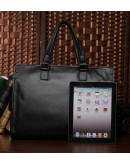 Фотография Черная кожаная мужская деловая сумка 77185A