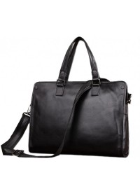 Черная кожаная мужская деловая сумка 77185A