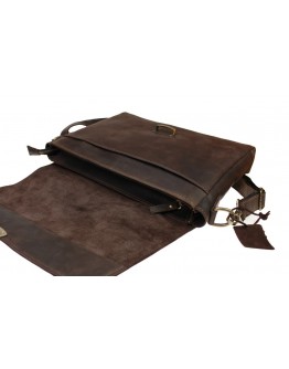 Коричневая сумка - портфель на защелке с удобной ручкой 718555-SKE