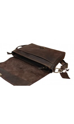 Коричневая сумка - портфель на защелке с удобной ручкой 718555-SKE